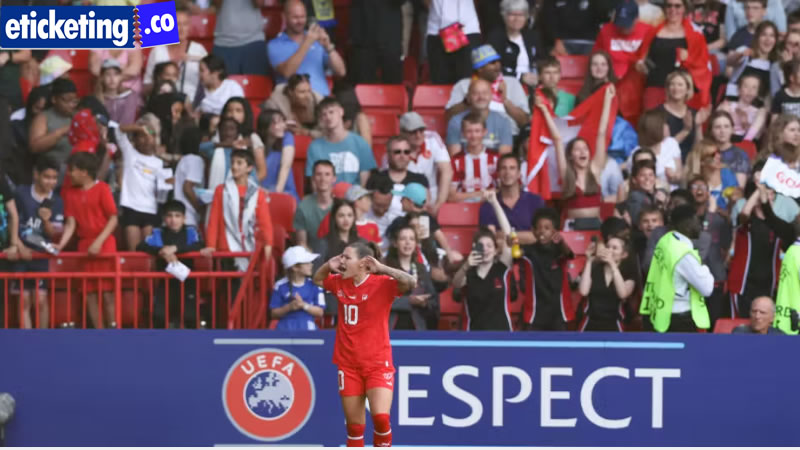 During the Uefa Women's Euro 2022, Romana Bachmann of Switzerland celebrates her goal against Sweden.
