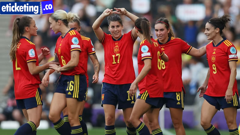 Spain's Lucia Garcia celebrates scoring their third goal with teammates on July 8, 2022 - Sports Mole